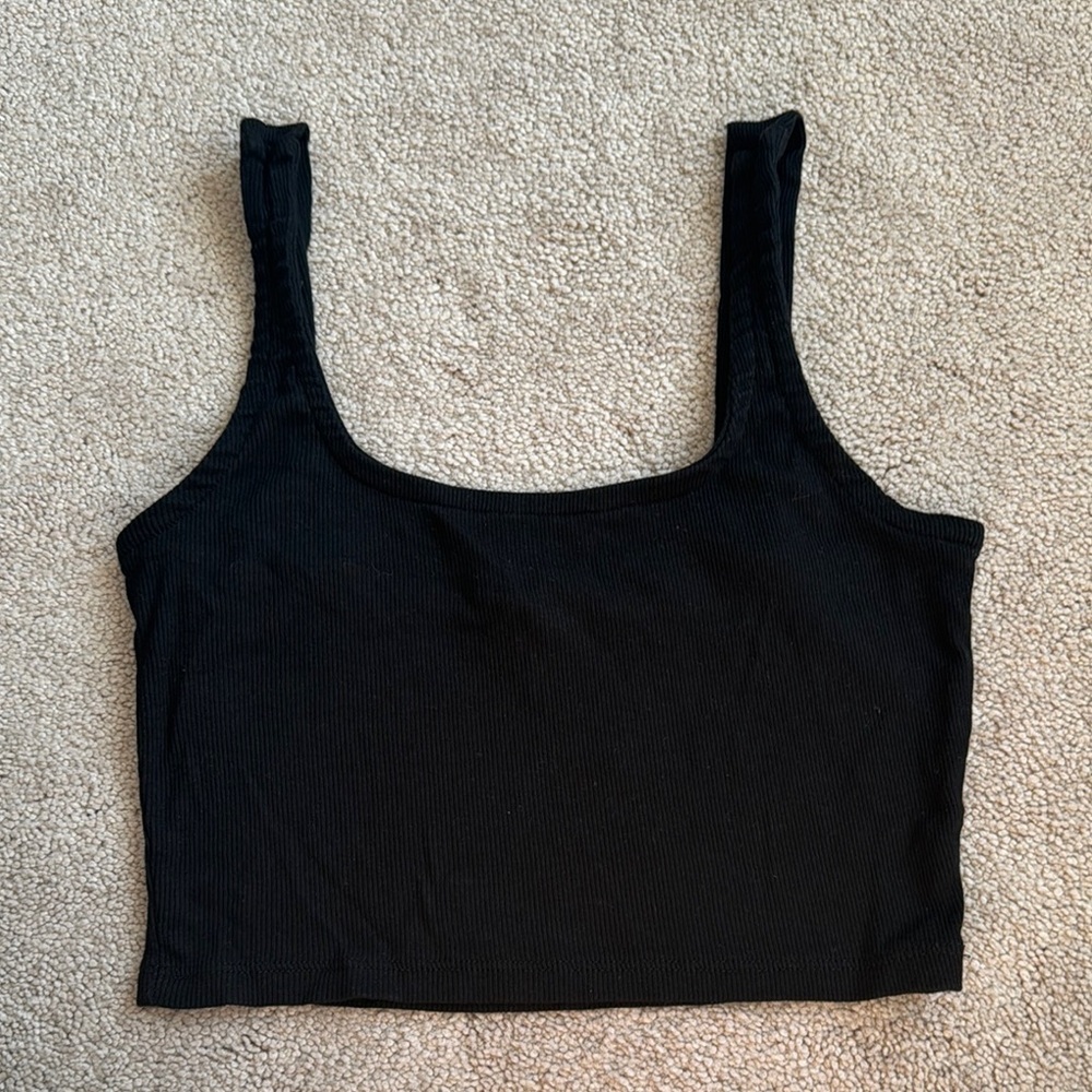 Cropped ribbed tank top